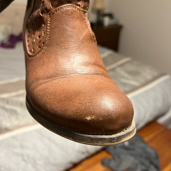 Nine West brown short cowboy boots - Picture 2 of 5